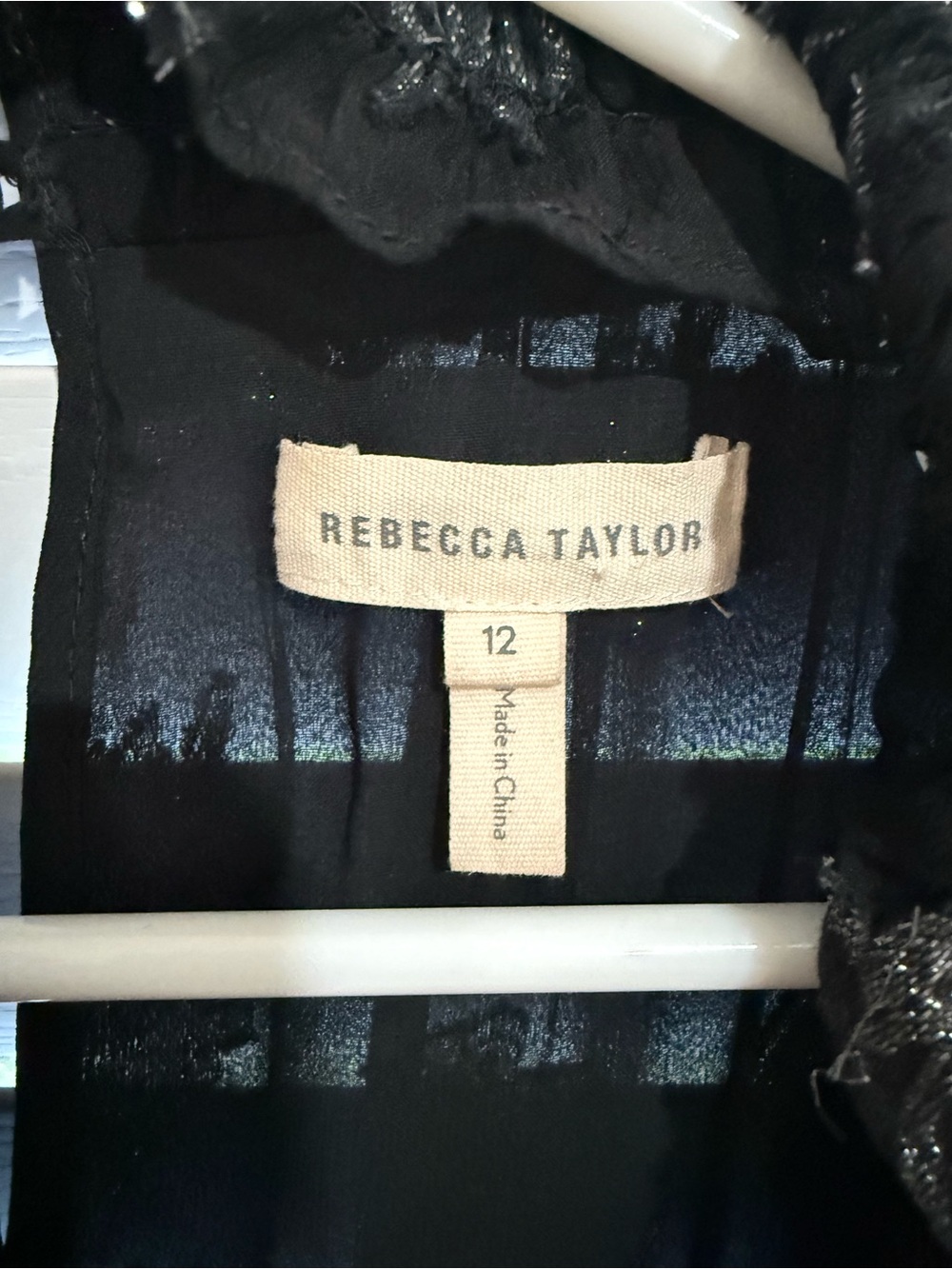 Rebecca Taylor Elegant Black Dress with Lace Detail